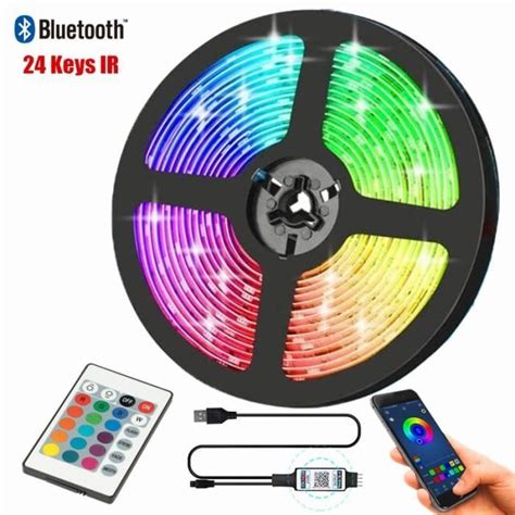 BANDE LED Bluetooth IR Control 1m Guirlande Lumineuse RGB LED Flexible