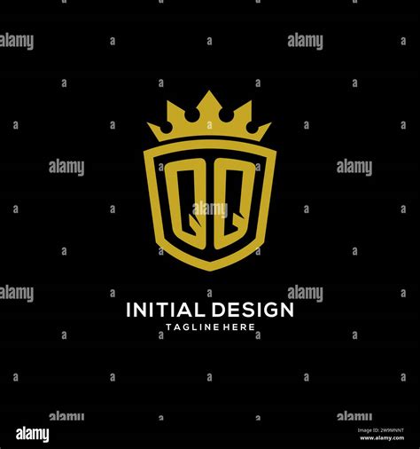 Initial QQ Logo Shield Crown Style Luxury Elegant Monogram Logo Design