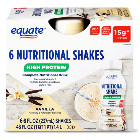 Equate High Protein Nutritional Shakes Vanilla 15 G Protein 8 Fl Oz