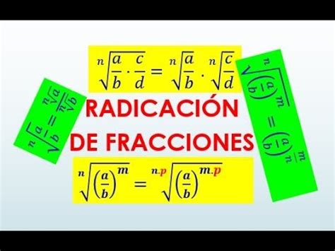 RADICACION DE FRACCIONES 6 PROPIEDADES TEORÍA Y EJEMPLOS YouTube