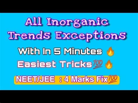 All Inorganic Trends Exceptions Super Easy Tricks YouTube