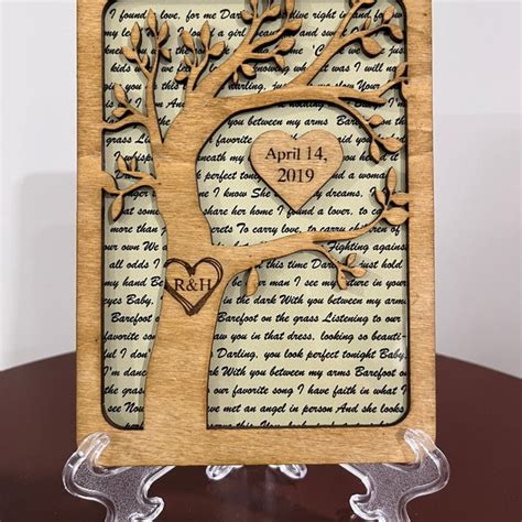 Custom Engraved Wood Song Lyrics Etsy