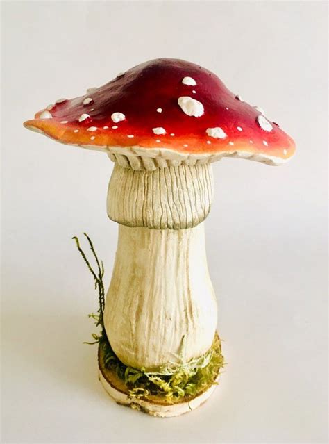 Air Dry Clay Mushroom Mushroom Sculpture Clay Mushroom Etsy Clay