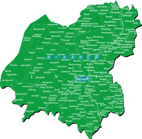 Bikaner District Map - View Bikaner District Road Map of Bikaner District