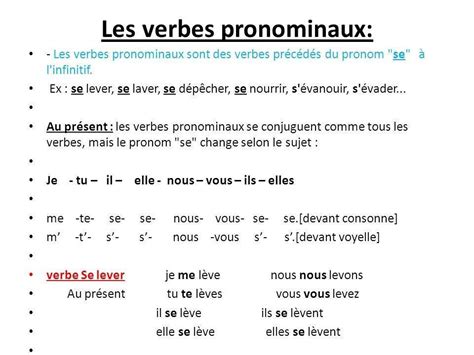 Les Verbes Pronominaux