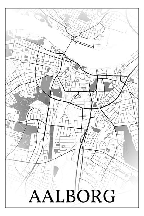 Aalborg Denmark City Map Digital Art By Dandi Studio Fine Art