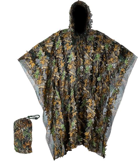 Jagd Ghillie Anzüge Outdoor 3D Blätter Camouflage Poncho Camo Jagdanzug