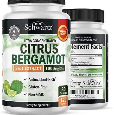 Citrus Bergamot Extract 1000mg Ultra Concentrated 25 1 Extract For