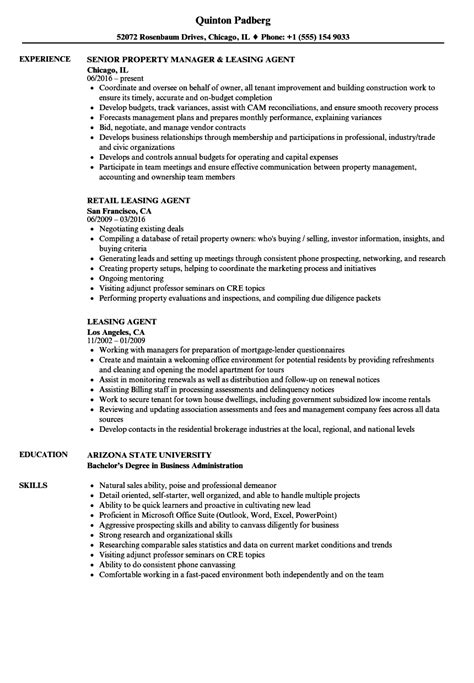 Leasing Agent Resume Samples Velvet Jobs