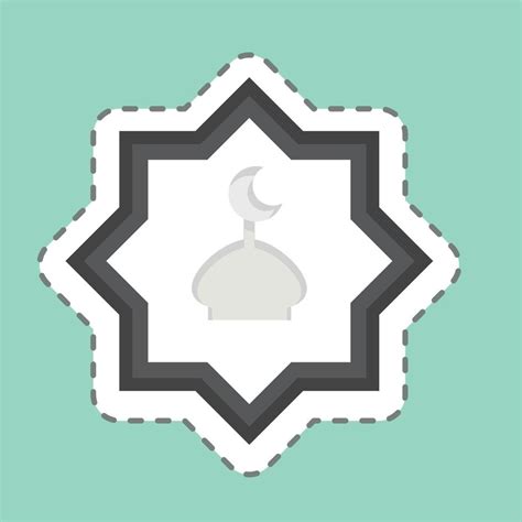 Sticker Line Cut Rub El Harb Related To Eid Al Adha Symbol Simple