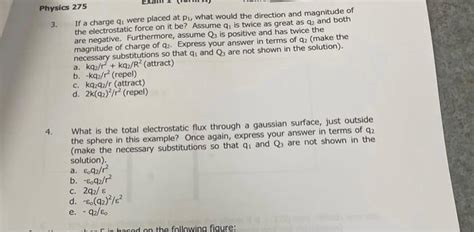 Solved Physics 275 3 If a charge q₁ were placed at p₁ what Chegg