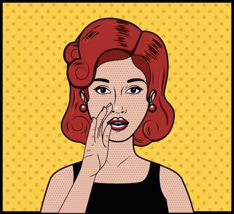 Premium Vector Redhead Woman Pop Art Style