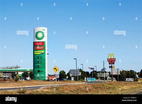 Melbourne, Australia: March 23, 2018: McDonalds cafe sign at a BP Gas ...