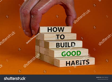 Build Good Habits Symbol Wooden Blocks Stock Photo 2006138324