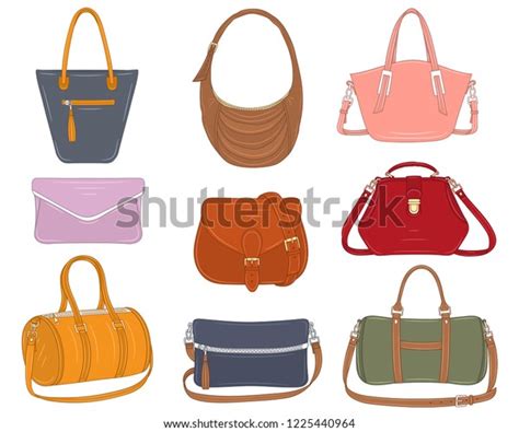 Women Fashion Handbags Collection Vector Illustration 스톡 벡터로열티 프리