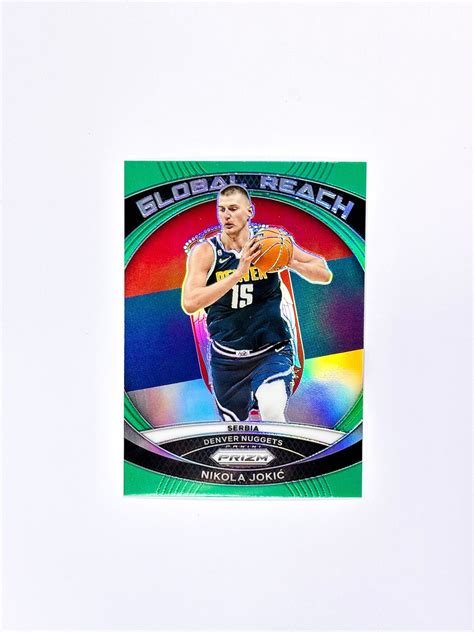 Nikola Jokic 2023 24 Panini Prizm Green Prizm Global Reach Insert Card