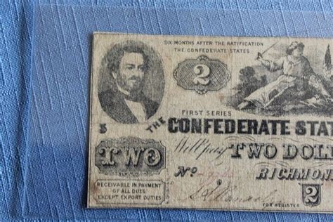 T 42 1862 2 Two Dollar Confederate States Civil War Currency Scarce Ebay