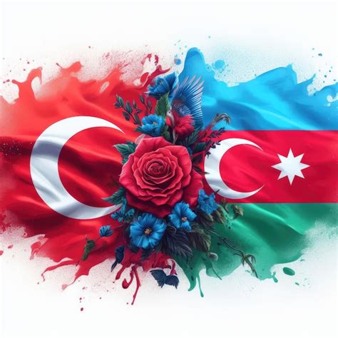 Premium AI Image Azerbaijan And Turkey Flags