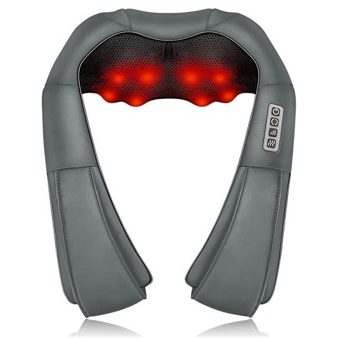 Ikristin Shiatsu Back Neck And Shoulder Massager With Heat Deep Tissue 3d Kneading Pillow