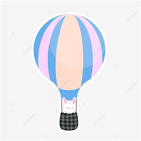 Cartoon Bunny Cute Cartoon Hot Air Balloon Clipart Korean Illustration Balloon Illustration