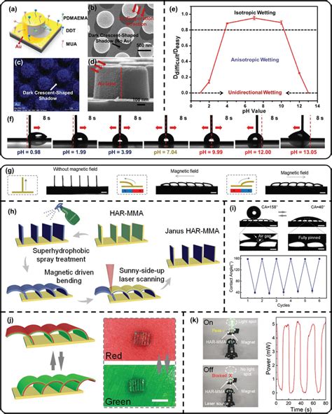 Af Responsive Wettability Through Janus Silicon Cylinder Arrays A