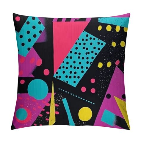 Comio Decorative Throw Pillow Case Square Cushion Cover Trendy Colorful