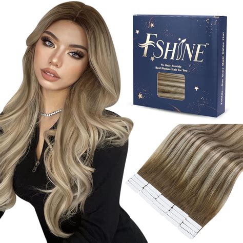 Amazon Fshine Tape In Hair Extensions Human Hair Inch Balayage