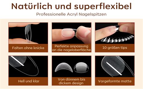 Modelones Nageltips Stuks Semi Gebakken Almond Full Cover Soft