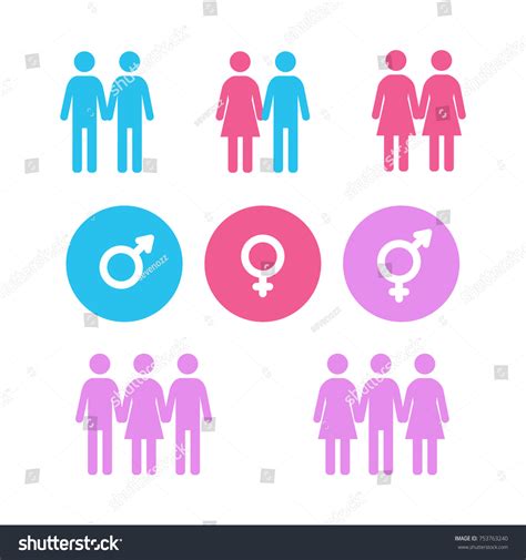 Human Sex Orientation Icons Gender Signs Stock Vector Royalty Free