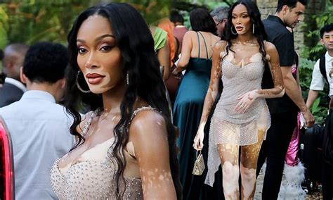 Winnie Harlow Puts On A VERY Leggy Display In A Silver Mini Dress In