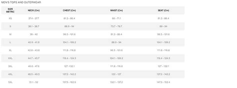 Levis Size Guide