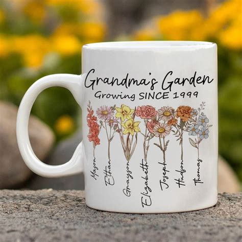 Personalized Birth Month Flower Mug For Mom