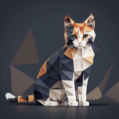 Premium Photo Cat Low Poly Vector Illustration