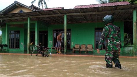 Puluhan Rumah Dan Ratusan Hektare Sawah Terendam Banjir Akibat Hujan