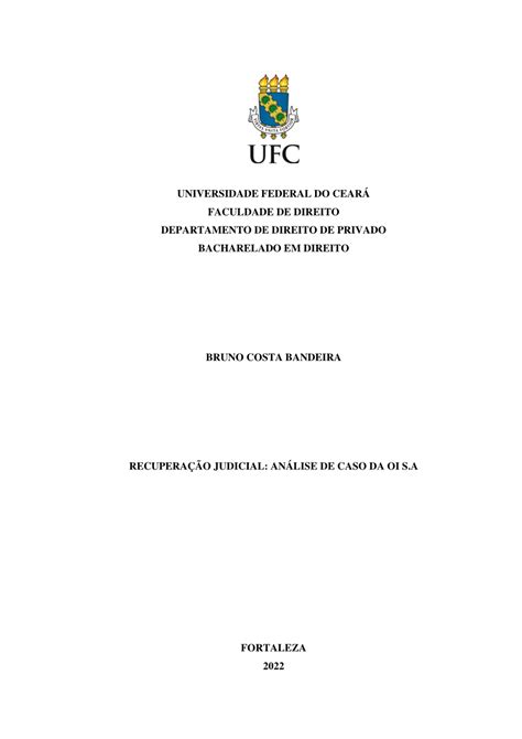 PDF UNIVERSIDADE FEDERAL DO CEARÁ FACULDADE DE DIREITO DEPARTAMENTO