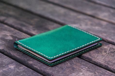 No06 Hand Stitched Leather Passport Wallet Green Galen Leather