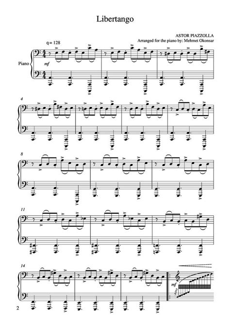 Libertango Free Sheet Music By Astor Piazzolla Pianoshelf