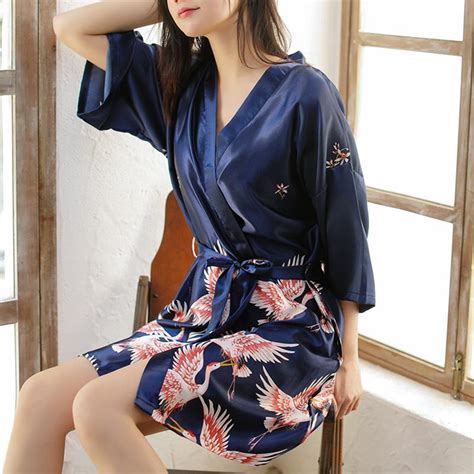 Buy Women Silk Satin Short Bride Bridesmaid Robe Kimono Robe Bathrobe Large Size Sexy Bathrobe