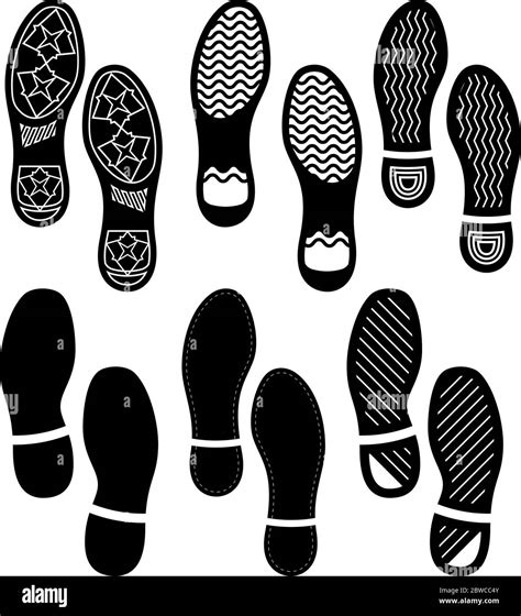 Imprint Soles Shoes Shoe Print Set Stock Vector Image Art Alamy