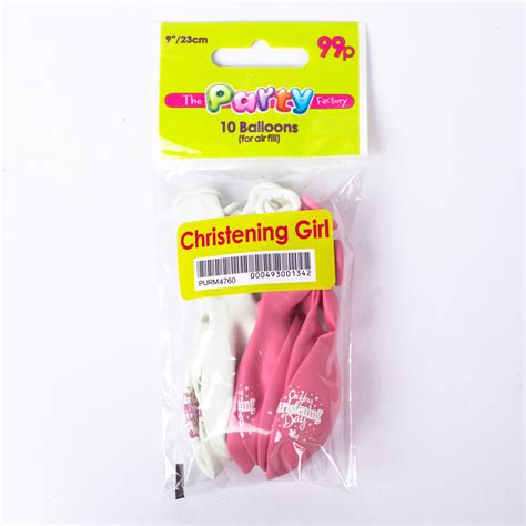 Buy Pink White Christening Air Fill Latex Balloons Pack Of 10 For