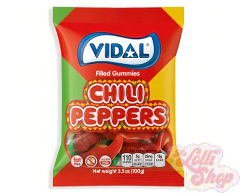 Vidal Chili Peppers 100g The Lolli Shop