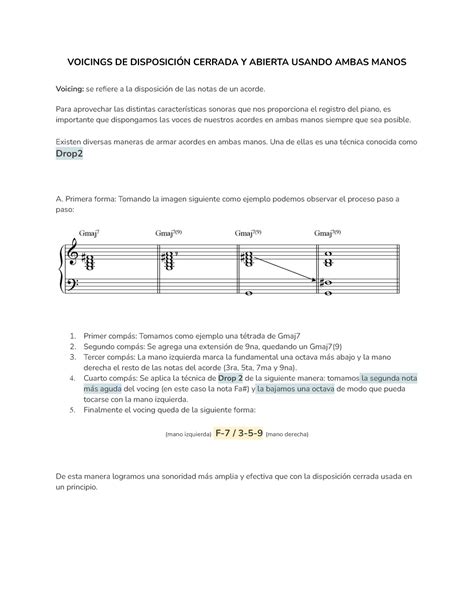 Vocings Inversiones Y Posiciones De Las Voces De Acordes Para Tocar