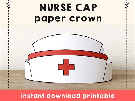 Nurse Cap Hat Paper Crown Party Coloring Printable Kids, 53% OFF