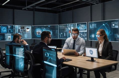 Premium Photo Man Wearing Modern Ar Glasses