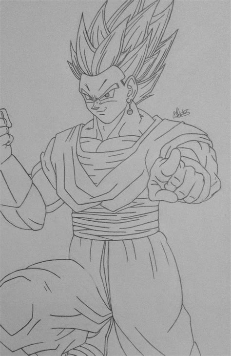 Super Saiyan 2 Vegito Line Art By Conzibar On Deviantart