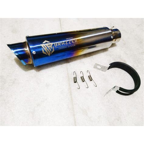 Jual Slincer Original BRAZZER EXHAUST TR 1 LONG BLUE MOON INLET 50MM