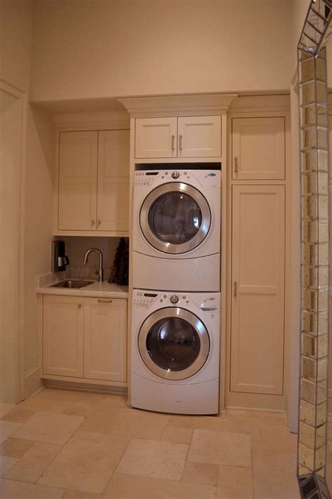 Stackable Washer Dryer Laundry Room Design