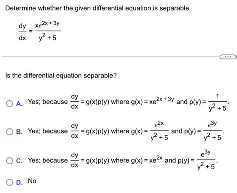 Solved Determine Whether The Given Differential Equation Is