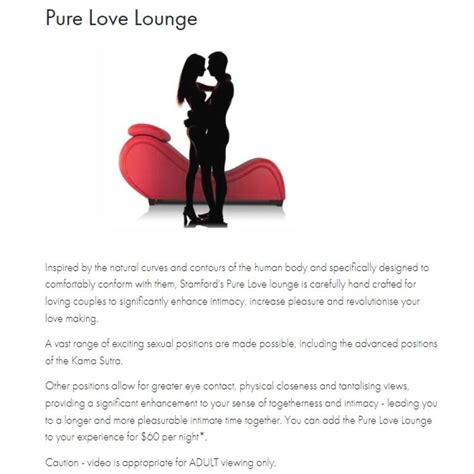 Stamford Hotels And Resorts Offer ‘love Lounges To Try 20 Sex