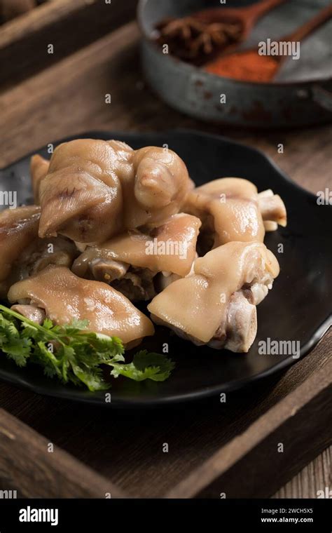 Salted Pigs Trotters （pork Hock，pig Feet） Chinese Food Stock Photo